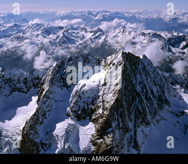 Dans Watzespitze l'Kaunergrat, Alpes Ötztal, Tyrol, Autriche Banque D'Images