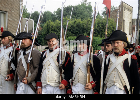 Re-énaction de la bataille de Waterloo, à Plancenoit, Belgique Banque D'Images