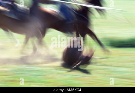 Medina Sidonia cowboys démontrent leurs compétences au cours de la circonscription de championnat andalou Acoso y Deribo Banque D'Images