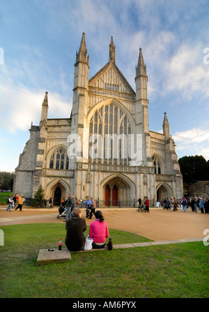 La cathédrale de Winchester. Ouest de la ville. Banque D'Images