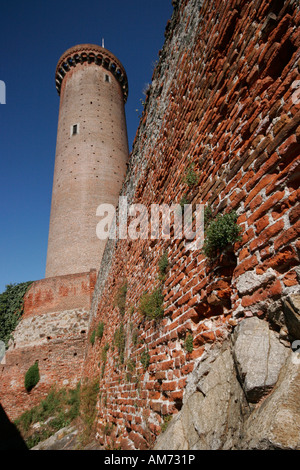 Tour du château d'Ivrea. Piemonte, Italie Banque D'Images