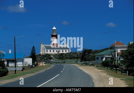 Cap Agulhas Lighthouse sur l'extrémité sud de l'Afrique du Sud Banque D'Images