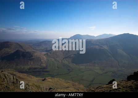 Blea Tarn et Lingmoor est tombé de Harrison Stickle, Langdale Pikes Banque D'Images