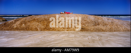 Rochers de granit sur la plage au sud du Cap, banques, près de Carpenter Rocks, Limestone Coast, Australie du Sud SE, horizontal, Banque D'Images