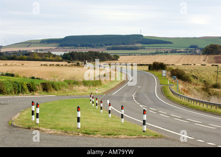 En regardant vers le sud d'une aire de repos le long de la route A1, Ecosse Banque D'Images