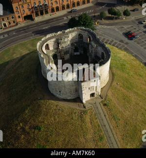 Cliffords Tower château médiéval garder York UK Vue aérienne Banque D'Images