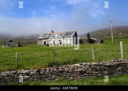 Vieille maison en ruines Co Kerry, au sud-ouest de l'Irlande Banque D'Images