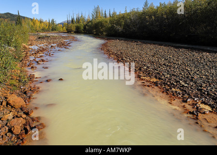 Roulement à la boue minérale Mineral Creek, Dempster, Territoire du Yukon, Canada Banque D'Images
