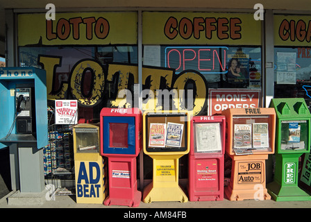 Petite annonce dans le centre-ville de boîtes, de Dallas au Texas Banque D'Images