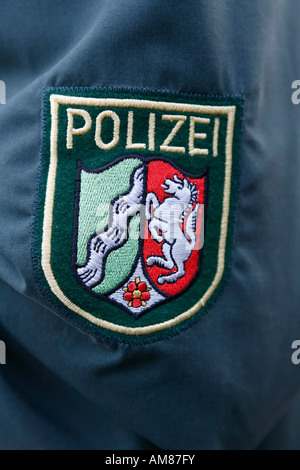 Sew-Police sur un insigne, Rhénanie du Nord-Westphalie, Allemagne Banque D'Images