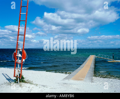 Le lien fixe de l'Öresund entre la Suède et le Danemark, au sud de Malmö, Skåne, Sweden. Banque D'Images