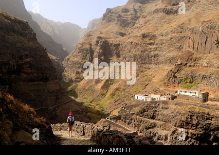 Le Cap Vert, l'île de Santo Antao, trekking entre Ponta do Sol et Cruzinha da Graça Banque D'Images