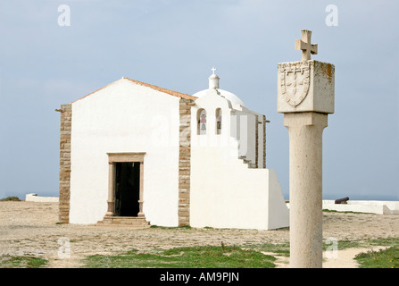 Chapelle de Nossa Sehora de Graca à Ponta de Sagres Algarve Portugal Banque D'Images