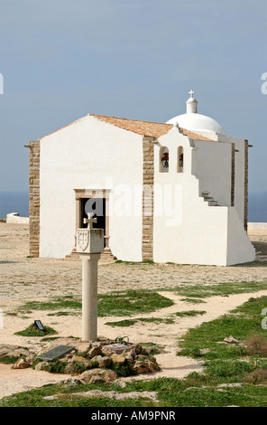 Chapelle de Nossa Sehora de Graca à Ponta de Sagres Algarve Portugal Banque D'Images