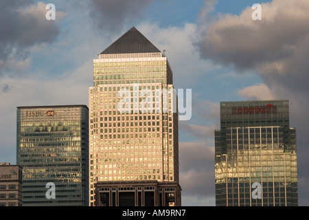 HSBC et One Canada Square Citigroup (De gauche à droite) London Banque D'Images