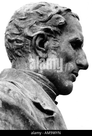 Louis Braille buste en bronze par Etienne Leroux Banque D'Images