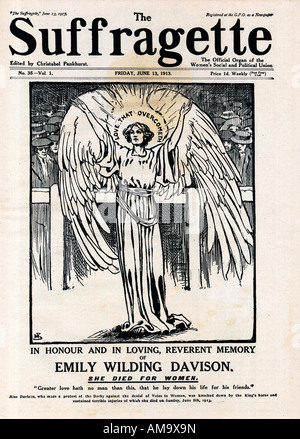 Suffragette Emily Wilding Davison memorial numéro 13 juin 1913 du journal édité par Christobel Pankhurst Banque D'Images