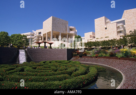 California Los Angeles le Getty Center vue du jardin central vers J Paul Getty Museum Banque D'Images