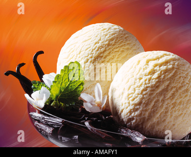 Glace vanille Bourbon, close-up Banque D'Images