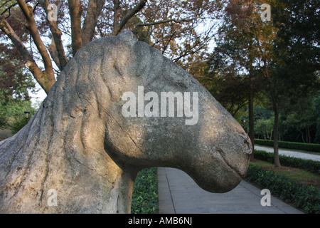 Avenue de pierre animaux, Tombeau Ming, Chine Banque D'Images