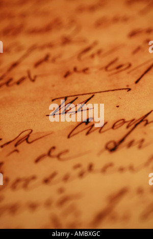 La Havane Cuba vieille écriture des lettres de José Martí dans le musée à la plaza de la Revolución à La Havane Banque D'Images