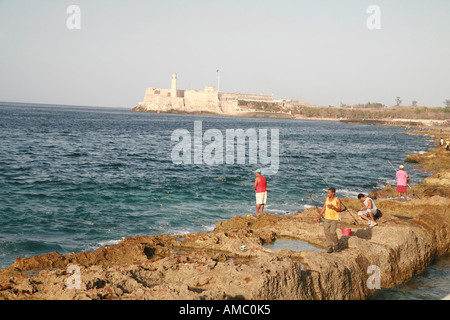 Cuba La Havane Bay Caleta de San Lázaro Banque D'Images