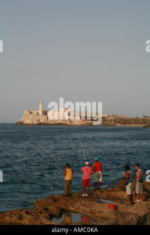Cuba La Havane Bay Caleta de San Lázaro Banque D'Images