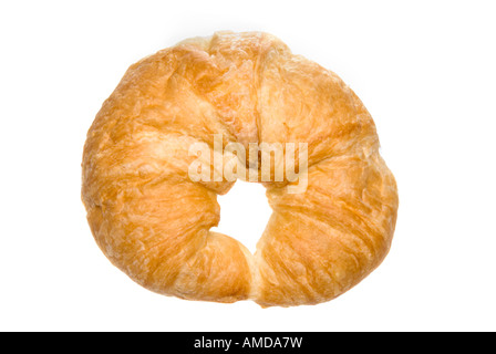 Un délicieux croissant frais hors de la boulangerie vous attend son tour pour être consommé Banque D'Images