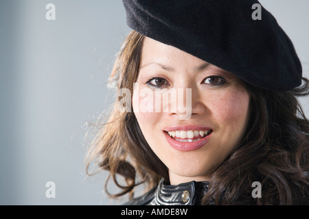 Close up of a Mid adult woman smiling. Banque D'Images