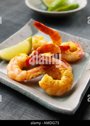 Crevettes Curry barbecue Banque D'Images