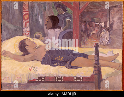 'Fine Arts, Gauguin, Paul (1848 - 1903), peinture, "Nativité", 1896, huile sur toile, Neue Pinakothek, Munich, 'Te le Tamari No à Banque D'Images