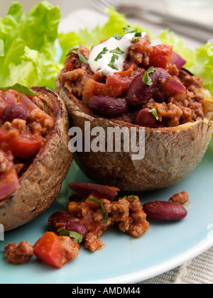 Chili con Carne Pommes Banque D'Images