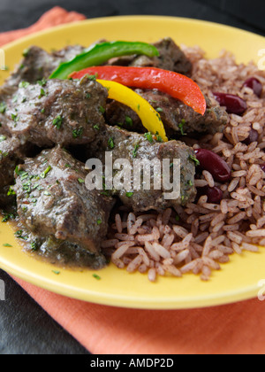 Riz Boeuf et pois Banque D'Images