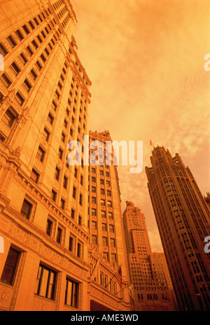 Jusqu'à Wrigley Building à Chicago, Illinois, États-Unis Banque D'Images