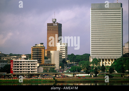 Vue sur l'horizon, Plateu District, Abidjan, Côte d'Ivoire Banque D'Images