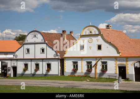 L'architecture populaire de Bohême en République tchèque Holasovice Banque D'Images