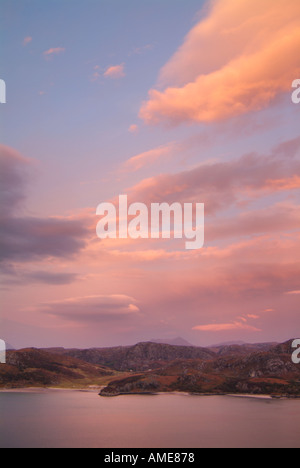 Coucher de soleil sur Gruinard Bay Wester Ross au nord ouest de l'Écosse Royaume-uni eye35.com Banque D'Images