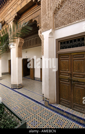 Palais Bahia à Marrakech, Maroc. Il a été construit à la fin du xixe siècle. Banque D'Images