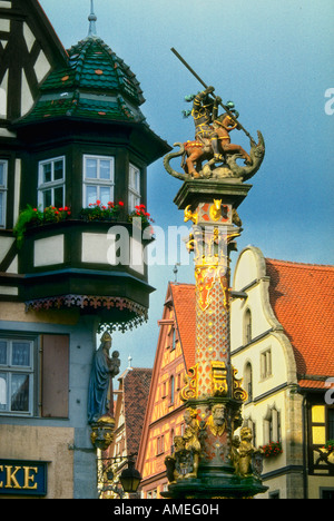 L'architecture à Rothenburg ob der Tauber Allemagne Banque D'Images