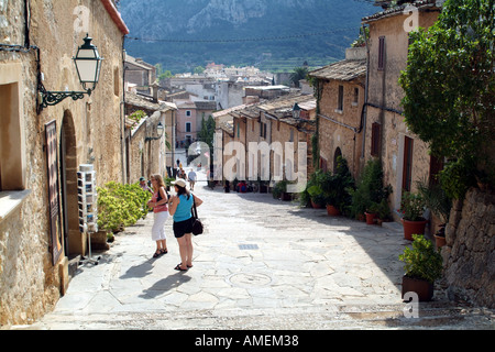 Pollensa Majorque ville intérieures Îles Baléares Espagne Europe étapes appelé Chemin de Croix Banque D'Images