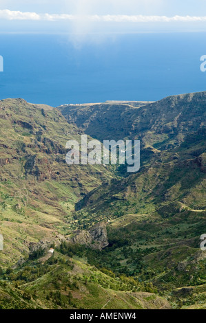 Caldeira paysage du Barranco de Benchijigua, La Gomera. Au sud de l'Ermita de San Juan de Mirador de Tajaque Banque D'Images