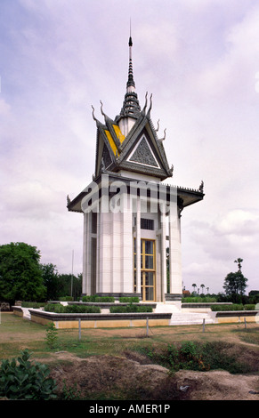 Choeung Ek killing fields memorial. Près de Phnom Penh, Cambodge. Banque D'Images