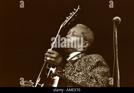 BB King live sur scène Banque D'Images