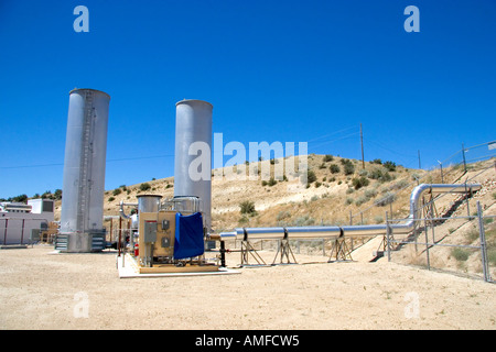 L'équipement de récupération de gaz méthane génère de l'électricité à un enfouissement sanitaire dans la région de Boise, Idaho. Banque D'Images