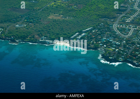 Magic White Sands Beach Big Island Hawaii vue aérienne Banque D'Images