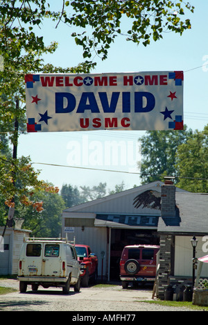 Panneau disant Bienvenue accueil David pour le Corps des Marines Banque D'Images