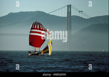 La voile sur la baie de San Francisco California USA Banque D'Images