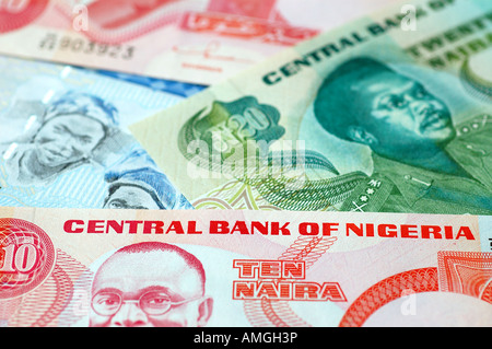 Argent - naira nigérian et un bureau de notes Banque D'Images