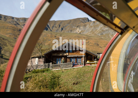 Train de montagne Rothorn Bahn entre Brienz et Brienzer Rothorn SUISSE ALPES pic s Banque D'Images