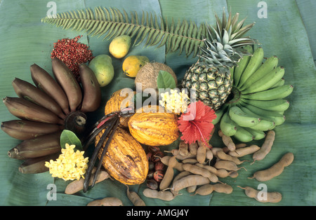 Les fruits tropicaux Martinique Guadeloupe Caraïbes Banque D'Images